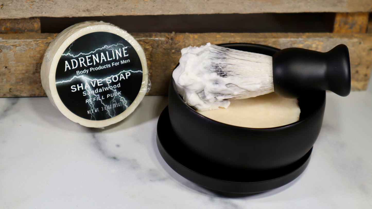 Sandalwood Adrenaline Shave Soap Refill Puck