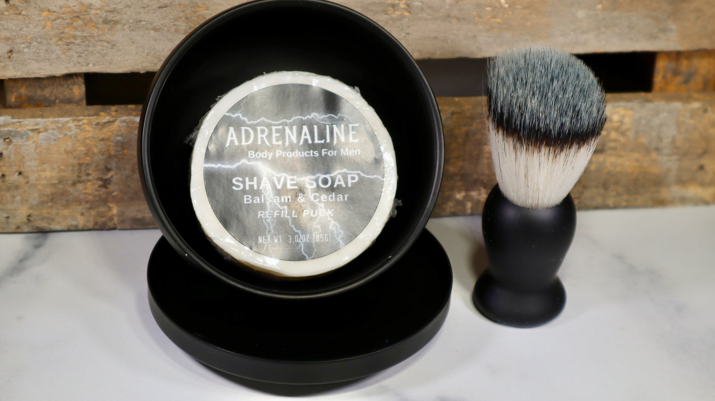 Metal Traditional Wet Shaving Bowl and Brush Set