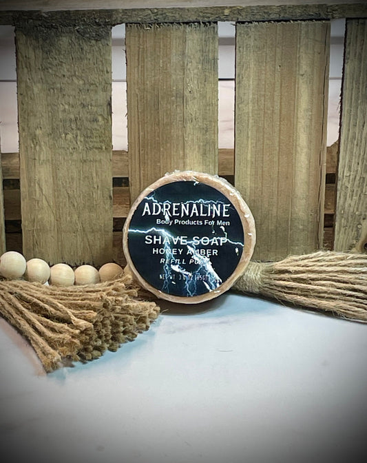 Honey Amber Adrenaline Shave Soap Refill Puck