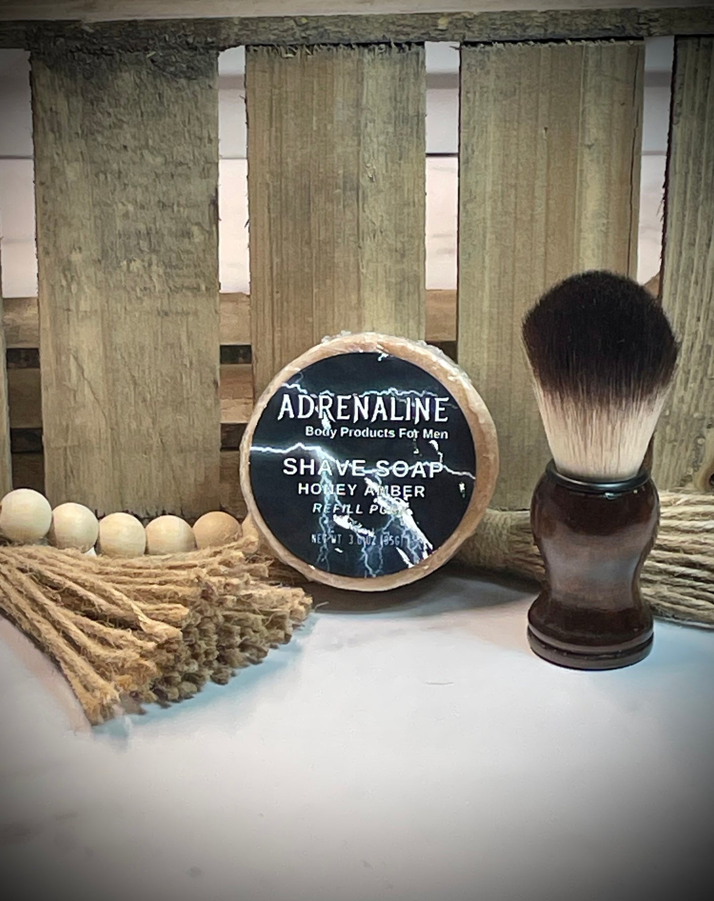 Honey Amber Adrenaline Shave Soap Refill Puck