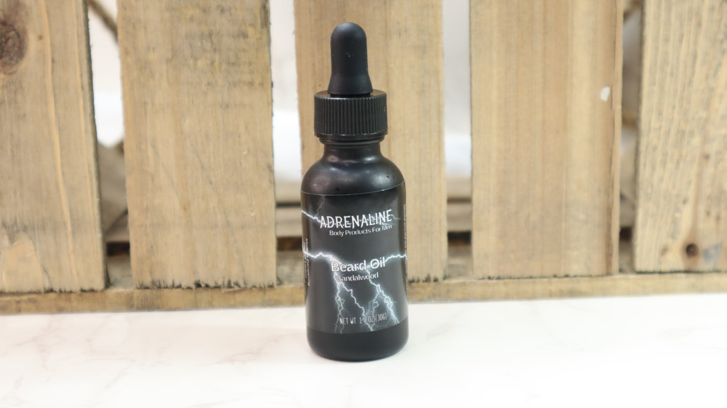 Sandalwood Adrenaline Beard Oil and After Shave Oil
