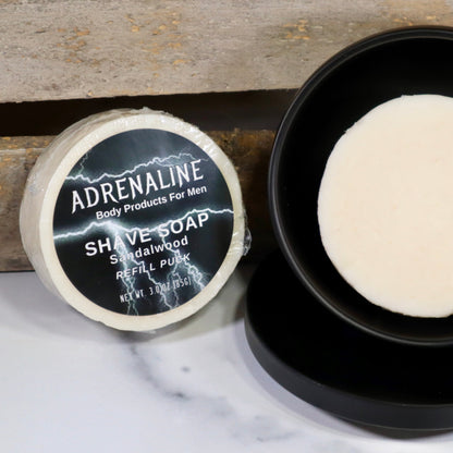 Sandalwood Adrenaline Shave Soap Refill Puck