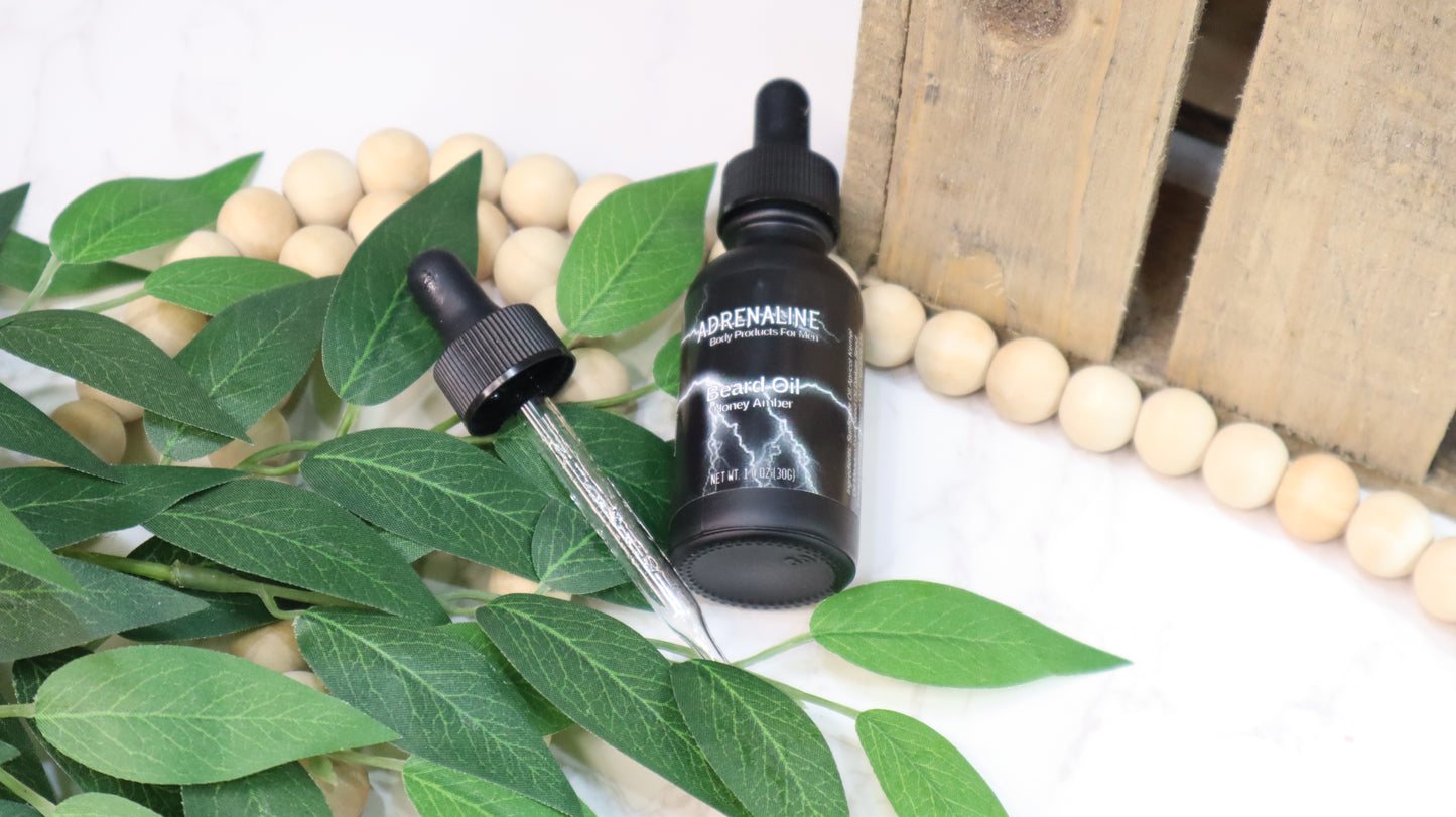 Honey Amber Adrenaline Beard Oil and After Shave Oil