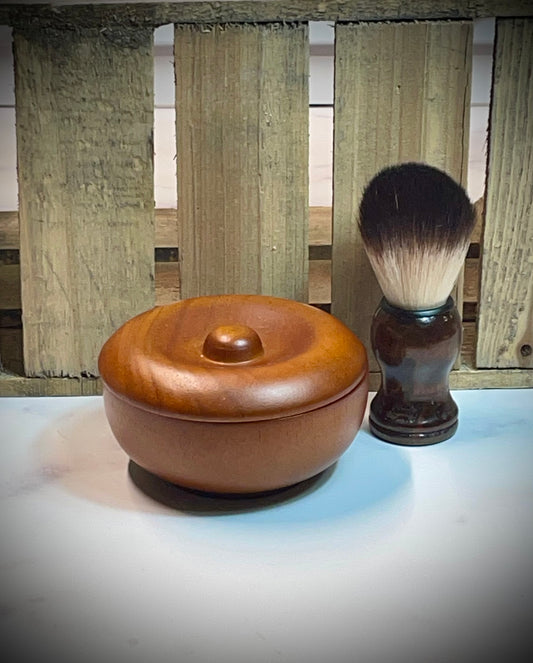 Traditional Wet Shave Solid Wood Shaving Dish and Brush Set