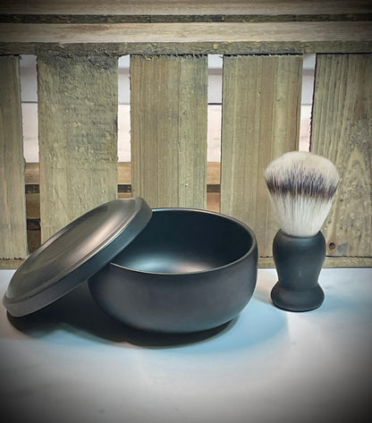 Metal Traditional Wet Shaving Bowl and Brush Set