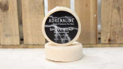 Sandalwood Adrenaline Shave Soap Refill Puck