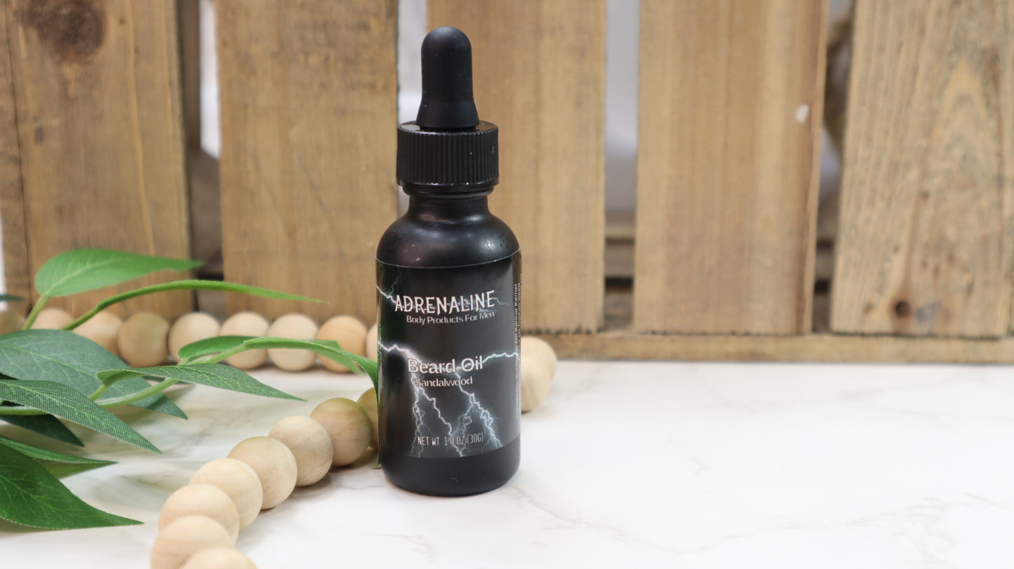 Sandalwood Adrenaline Beard Oil and After Shave Oil