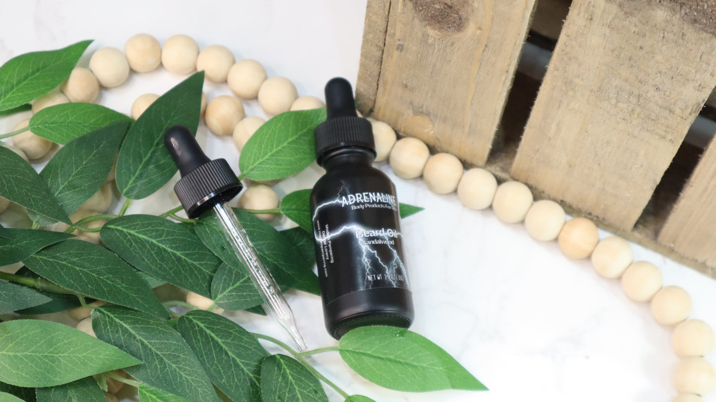 Sandalwood Adrenaline Beard Oil and After Shave Oil